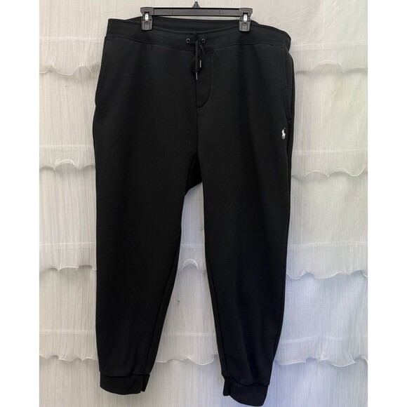 Polo Ralph Lauren Pants Mens 2XL Big & Tall Black Double-Knit Jogger Sweatpants - Picture 2 of 7